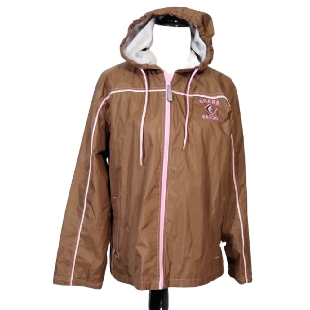 GRAND CANYON Women Brown Light Hooded Jacket Size XL